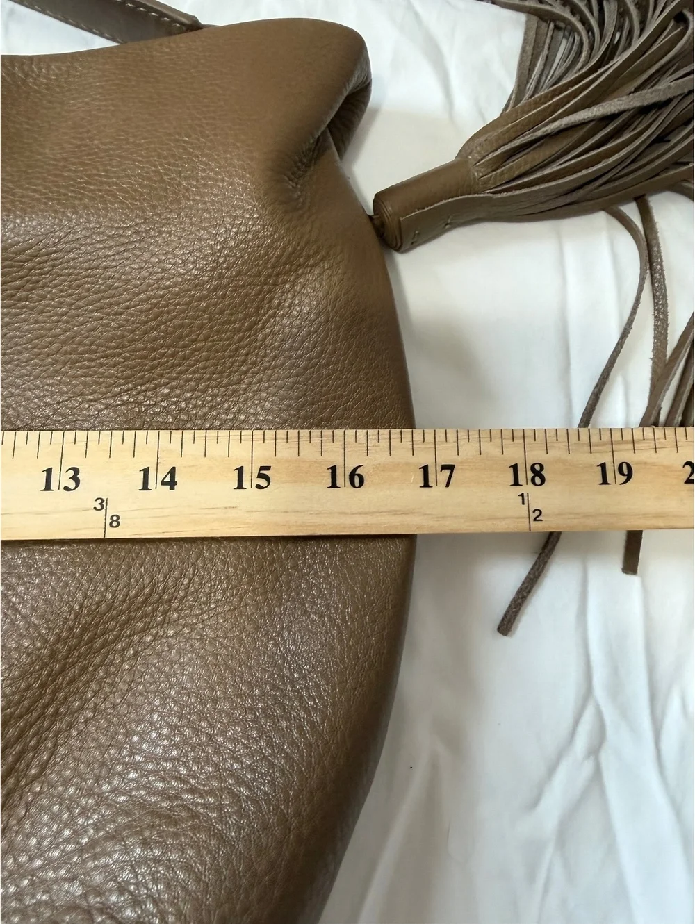 Hobo Genuine Leather Large Hobo Shoulder Bag with Tassel